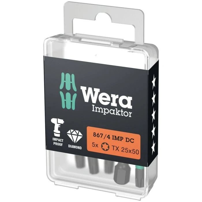 Wera 867/4 IMP DC IMPAKTOR TORX® BITS, TX 25 X 50 MM 12 Wera 867/4 IMP DC IMPAKTOR TORX® BITS, TX 25 X 50 MM - Afbeelding 10