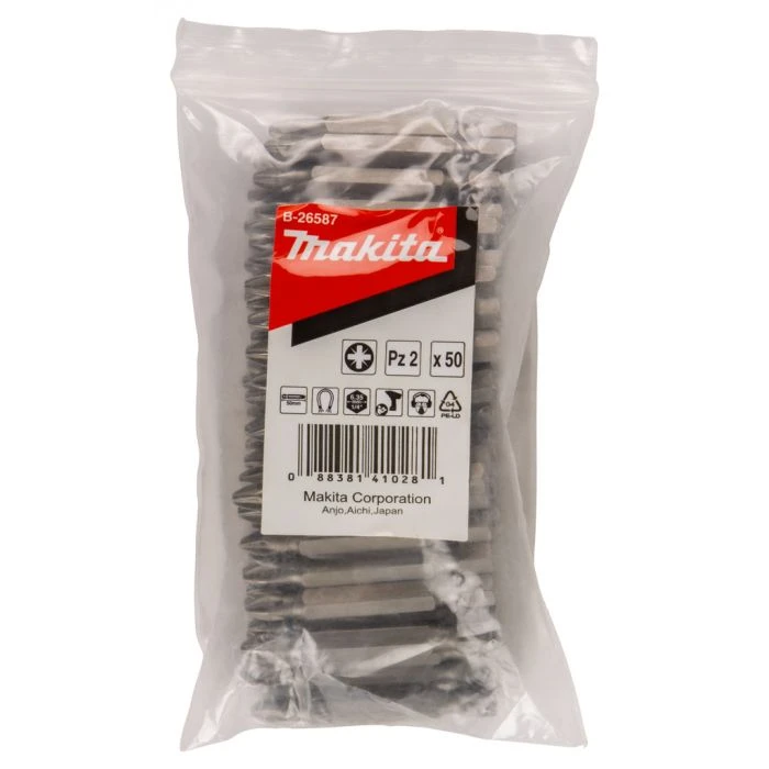 Makita B-26587 Schroefbit PZ2x50mm Navul 50 Stuks 3 Makita B-26587 Schroefbit PZ2x50mm Navul 50 Stuks