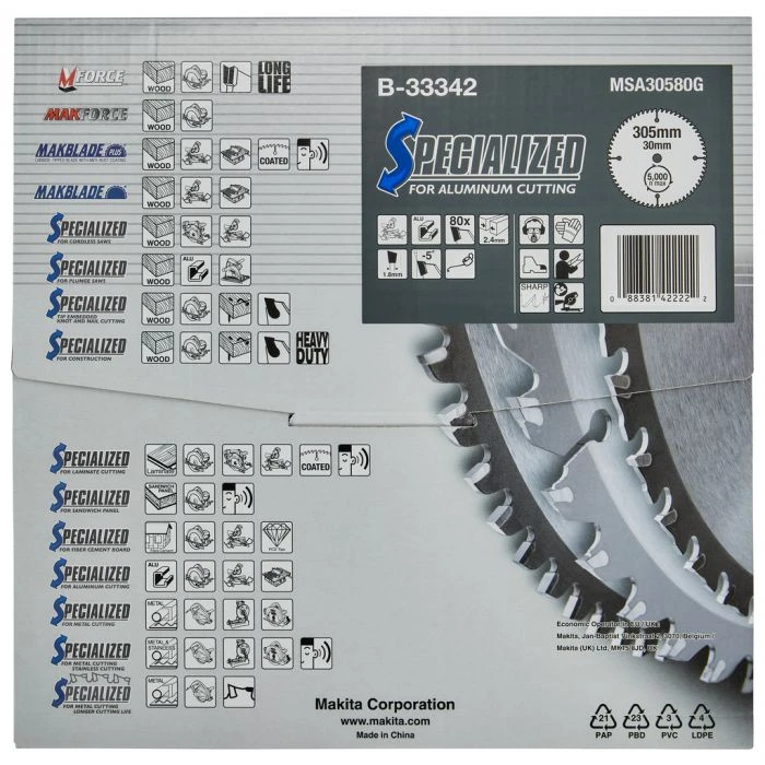 Makita B-33342 Afkortzaagblad Aluminium 15 Makita B-33342 Afkortzaagblad Aluminium - Afbeelding 13