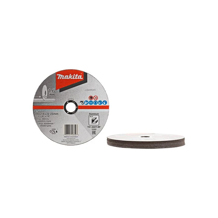 Makita B-45353 Doorslijpschijf 180x22,23x1,6mm Aluminium 4 Makita B-45353 Doorslijpschijf 180x22,23x1,6mm Aluminium - Afbeelding 2