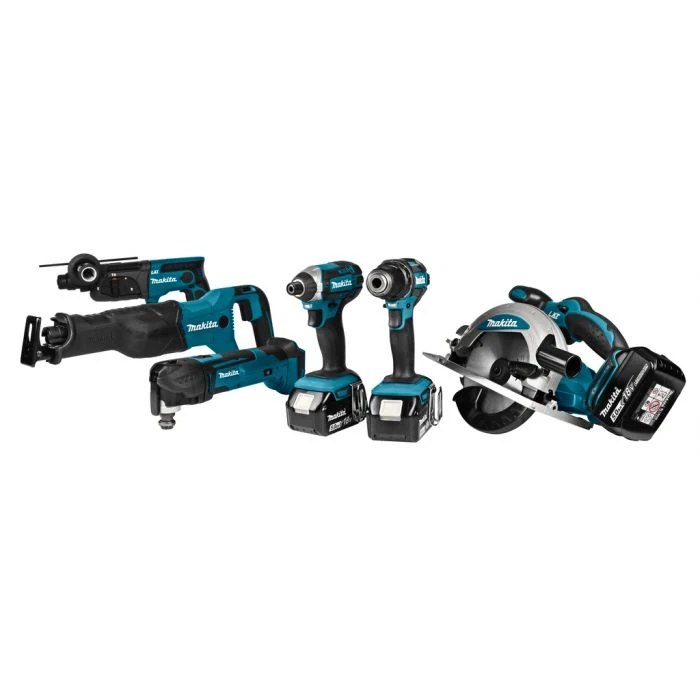 Makita DLX6038T 18 V Combiset Voor Divers Zaag-, Boor- En (slag)schroefwerk 4 Makita DLX6038T 18 V Combiset Voor Divers Zaag-, Boor- En (slag)schroefwerk - Afbeelding 2