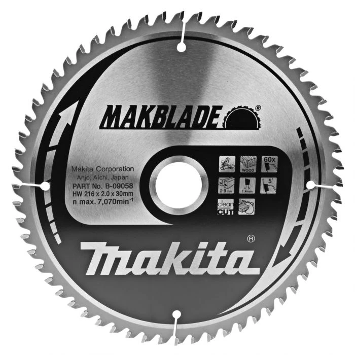 Makita B-09058 Zaagb Hout 216x30x2,1 60T 5g 3 Makita B-09058 Zaagb Hout 216x30x2,1 60T 5g