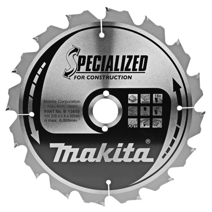 Makita B-13699 Cirkelzaagblad Hout (bouw/constructie) 3 Makita B-13699 Cirkelzaagblad Hout (bouw/constructie)
