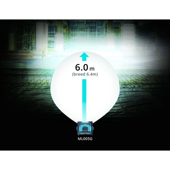 Makita DEBML005G Bouwlamp Led 40 V-Max / 14,4 V / 18 V 6 Makita DEBML005G Bouwlamp Led 40 V-Max / 14,4 V / 18 V - Afbeelding 4