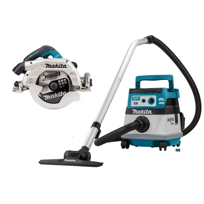 Makita DLX2390UX1 2x18 V AWS Combiset Voor Zagen (235mm) En Stofzuigen 4 Makita DLX2390UX1 2x18 V AWS Combiset Voor Zagen (235mm) En Stofzuigen - Afbeelding 2
