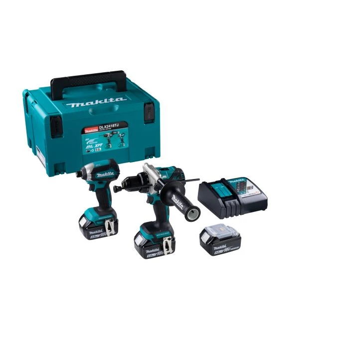 Makita DLX2418TJ 18 V Combiset Voor Zwaardere (klop)boor- En (slag)schroefklussen 3 Makita DLX2418TJ 18 V Combiset Voor Zwaardere (klop)boor- En (slag)schroefklussen