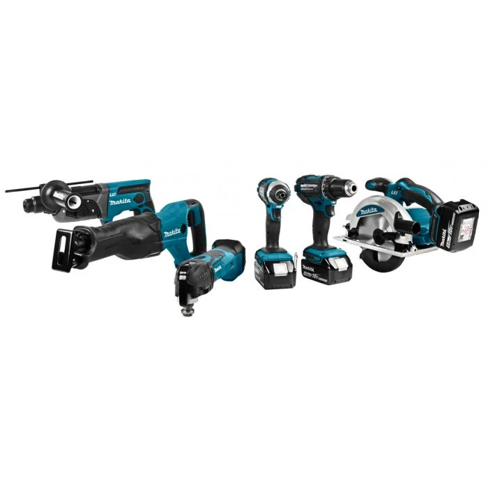 Makita DLX6038T 18 V Combiset Voor Divers Zaag-, Boor- En (slag)schroefwerk 3 Makita DLX6038T 18 V Combiset Voor Divers Zaag-, Boor- En (slag)schroefwerk